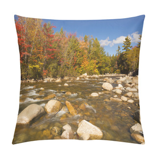 Personality  River Through Fall Foliage, Swift River, New Hampshire, USA Pillow Covers