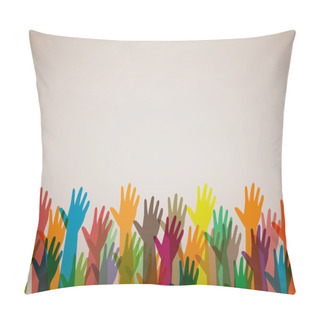 Personality  Hands Of Different Colors. Cultural And Ethnic Diversity Pillow Covers
