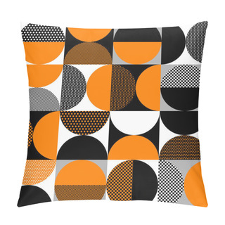 Personality  Bauhaus Seamless Pattern. Geometric Background With Squares And Half Circles. Pillow Covers