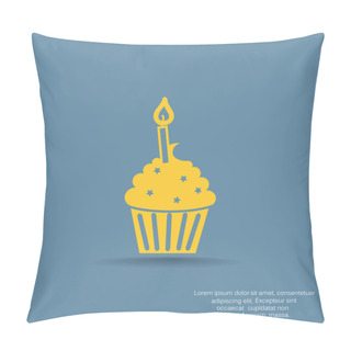 Personality  Cupcake Dessert With Candle Pillow Covers