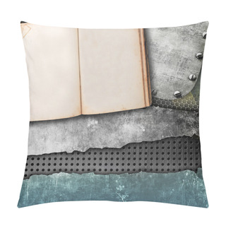 Personality  Grunge Background With Open Book Pillow Covers