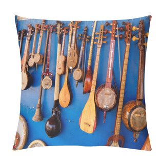 Personality  Taditional Eastern Musical Instruments, Bukhara, Uzbekistan Pillow Covers