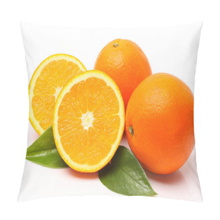 Personality  Fresh Juicy Oranges With Leafs Pillow Covers