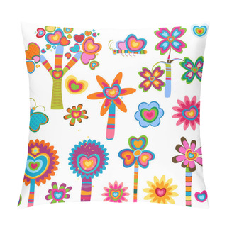 Personality  Love Retro Flowers Pillow Covers
