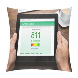 Personality  Person Hands Showing Credit Score Pillow Covers