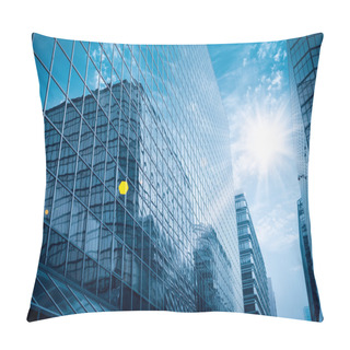 Personality  Modern Glass Building Under The Blue Sky Pillow Covers