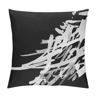 Personality  Black And White Ink Calligraphy Hieroglyph Pillow Covers