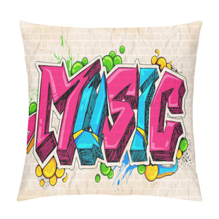Personality  Graffiti Style Music Background Pillow Covers
