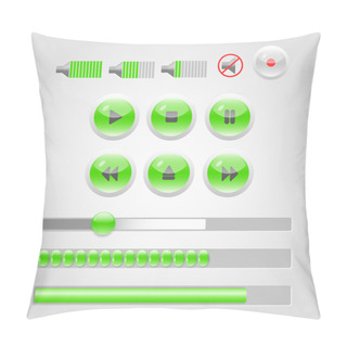 Personality  Media Player Buttons Collection. Vector Design Elements Pillow Covers