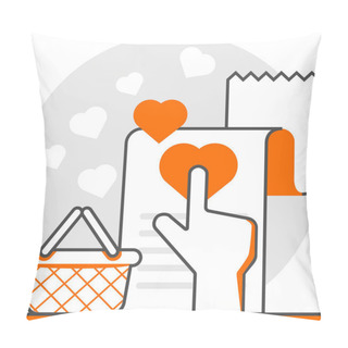 Personality  Wishlist - Infographic Icon Elements From E-Commerce Set. Pillow Covers