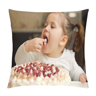 Personality  Cute Little Girl Eating Pillow Covers