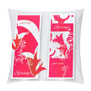 Personality  Abstract Spring Banners. Vector Illustration. Pillow Covers