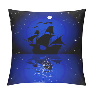 Personality  Sailboat In The Moonlight Pillow Covers