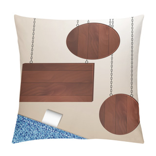 Personality  Wooden Boards Hanging On Metal Chains Pillow Covers