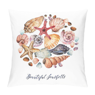 Personality  Watercolor  Beautiful Seashells Pillow Covers