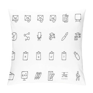 Personality  Education Hand Drawn Doodle Icons 8 Pillow Covers