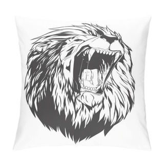 Personality  Vector Illustration With Lion Head Pillow Covers
