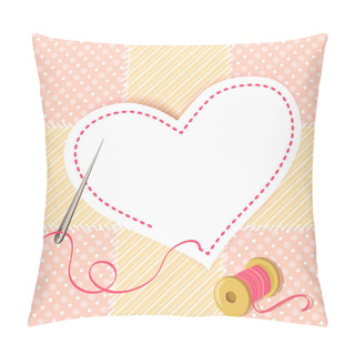Personality  Patchwork Heart With A Needle Thread Pillow Covers
