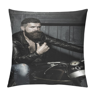 Personality  Brutal Male Biker Pillow Covers