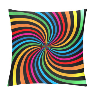Personality  Colorful Bright Rainbow Spiral Background. Pillow Covers