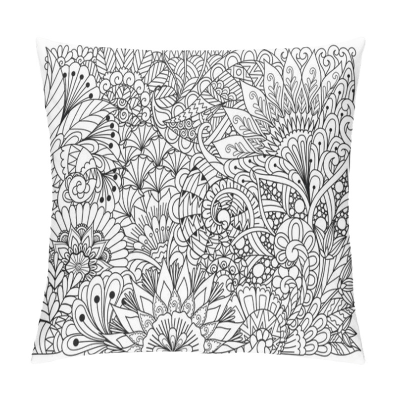 Personality  Abstract flowers for background,adult coloring book,printing on product,engraving,paper cutting and so on. Vector illustration. pillow covers