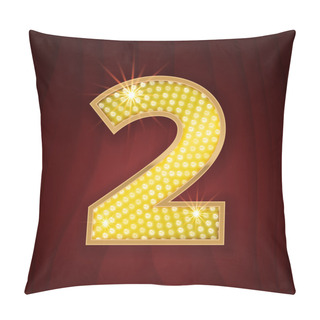 Personality  Gold Light Lamp Bulb Number 2 Two Pillow Covers