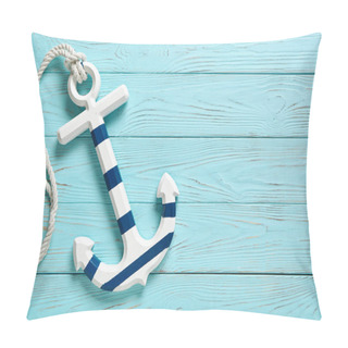Personality  Anchor On Vintage Wooden Background . Pillow Covers