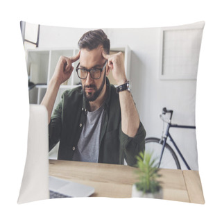 Personality  Man Using Laptop  Pillow Covers