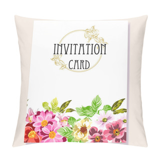 Personality  Colored Invitation Card, Vintage Style Flowers Pattern Pillow Covers