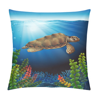 Personality  A Sea Turtle Underwater Pillow Covers