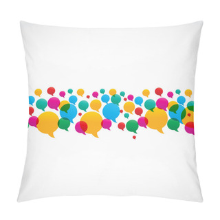 Personality  Colorful Speech Bubbles Social Media Concept Pillow Covers