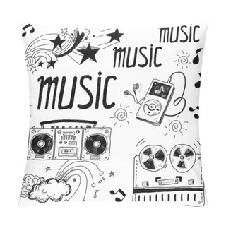 Personality  Sketchy Music Illustrations Pillow Covers