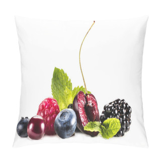 Personality Assorted Berries And Mint Leaves Pillow Covers