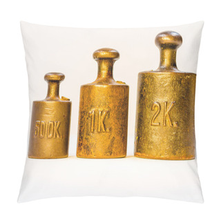 Personality  Collection Of Vintage Golden Calibration Weights Pillow Covers
