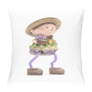Personality  Figurine Boy In Hat And Rope Legs Isolated On White Pillow Covers