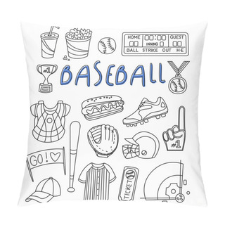 Personality  Baseball Items Hand Drawn Set Pillow Covers