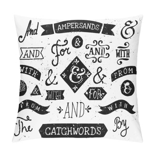 Personality  Hand Drawn Ampersands And Catchwords Pillow Covers