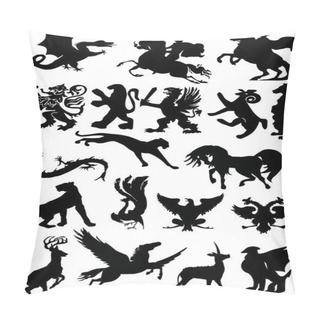 Personality  Set Of Isolated Heraldic Animals Pillow Covers