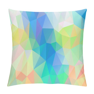 Personality  Vector Abstract Irregular Polygon Background - Triangle Low Poly Pattern - Light Pastel Full Spectrum Multi Color Rainbow  Pillow Covers