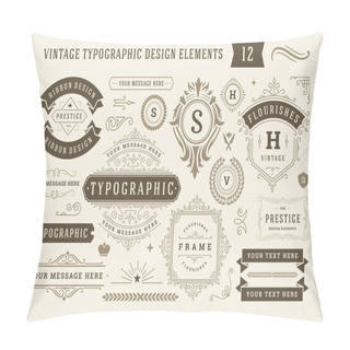 Personality  Vintage Typographic Design Elements Set Vector Illustration. Pillow Covers