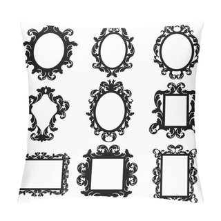 Personality  Vector Set Of Baroque Frame Silhouettes Pillow Covers