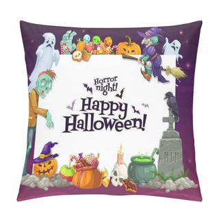 Personality  Halloween Ghosts, Pumpkings, Witch And Zombie Pillow Covers