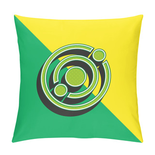 Personality  Astronomy Green And Yellow Modern 3d Vector Icon Logo Pillow Covers