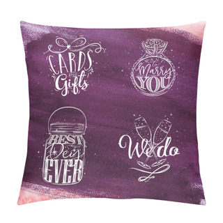 Personality  Wedding Symbols Violet Pillow Covers