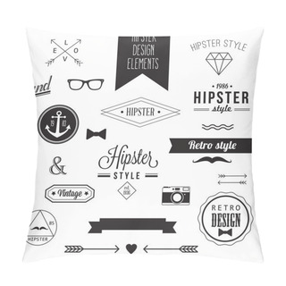 Personality  Hipster Style Vintage Design Elements Pillow Covers
