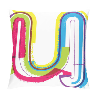 Personality  Colorful Grunge LETTER U Pillow Covers