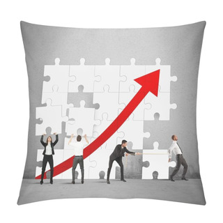Personality  Business Team Works To Raise Statistics Pillow Covers