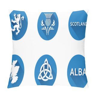 Personality  Scotland Flat Icon Set Pillow Covers