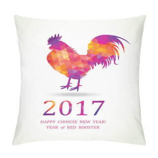 Personality  Red Rooster. New Year Greeting Card . Pillow Covers