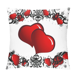 Personality  Abstract Valentine Days Background Frame. Vector Illustration. Pillow Covers